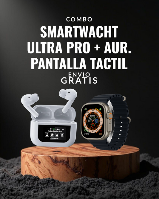 Combo PRO - un reloj ULTRA PRO con 2 correas + auriculares BT Con Pntalla TACTIL