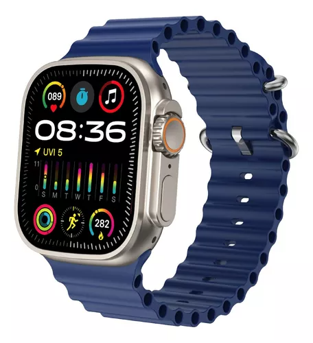 combo PRO, smartwatch Pro AZUL + Auriculares PRO MAX AZUL + correa metallica de regalo