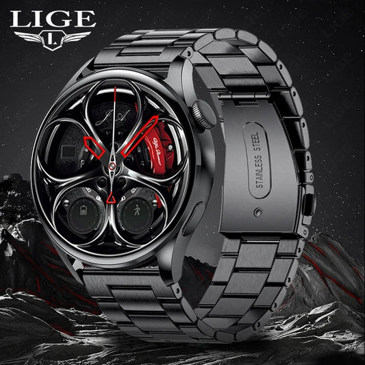 OFERTA Smartwatch deportivo negro con correa metalica